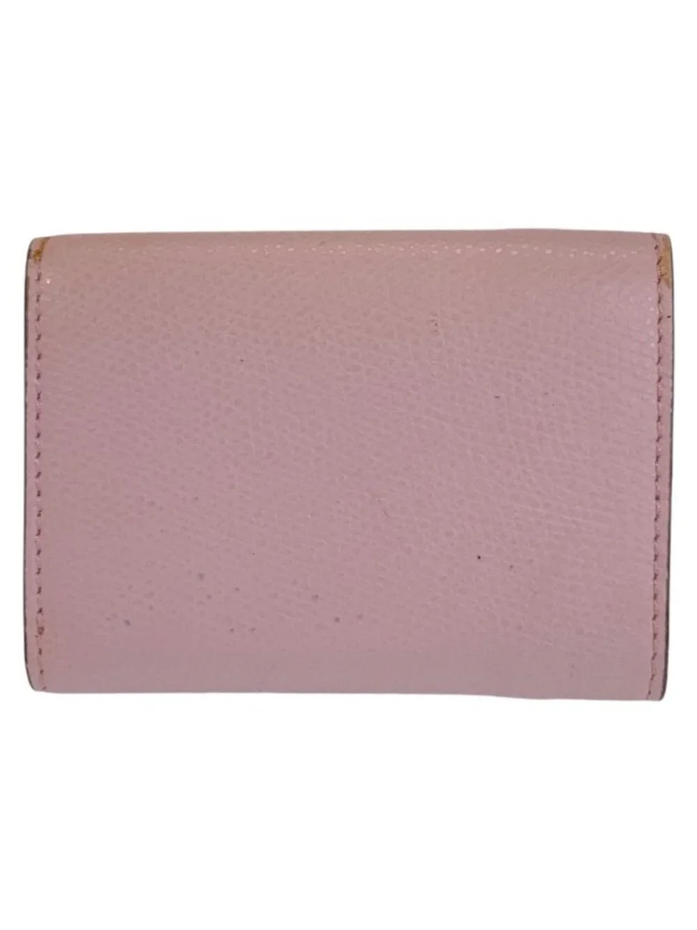 Fendi Zucca Is Pink Brown Gold Leather Folded Wallet Compact